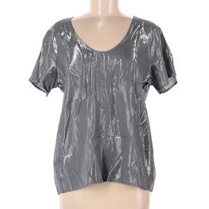 NWT Velvet by Graham & Spencer Silver Scoop Neck Agatha Top Size M Made in USA